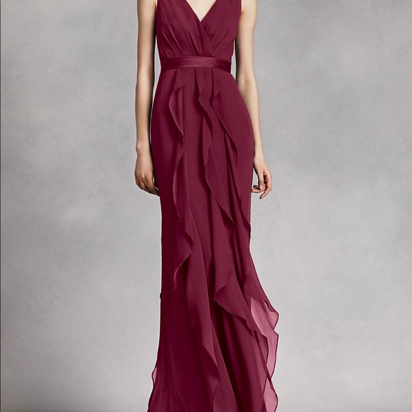wine chiffon bridesmaid dresses